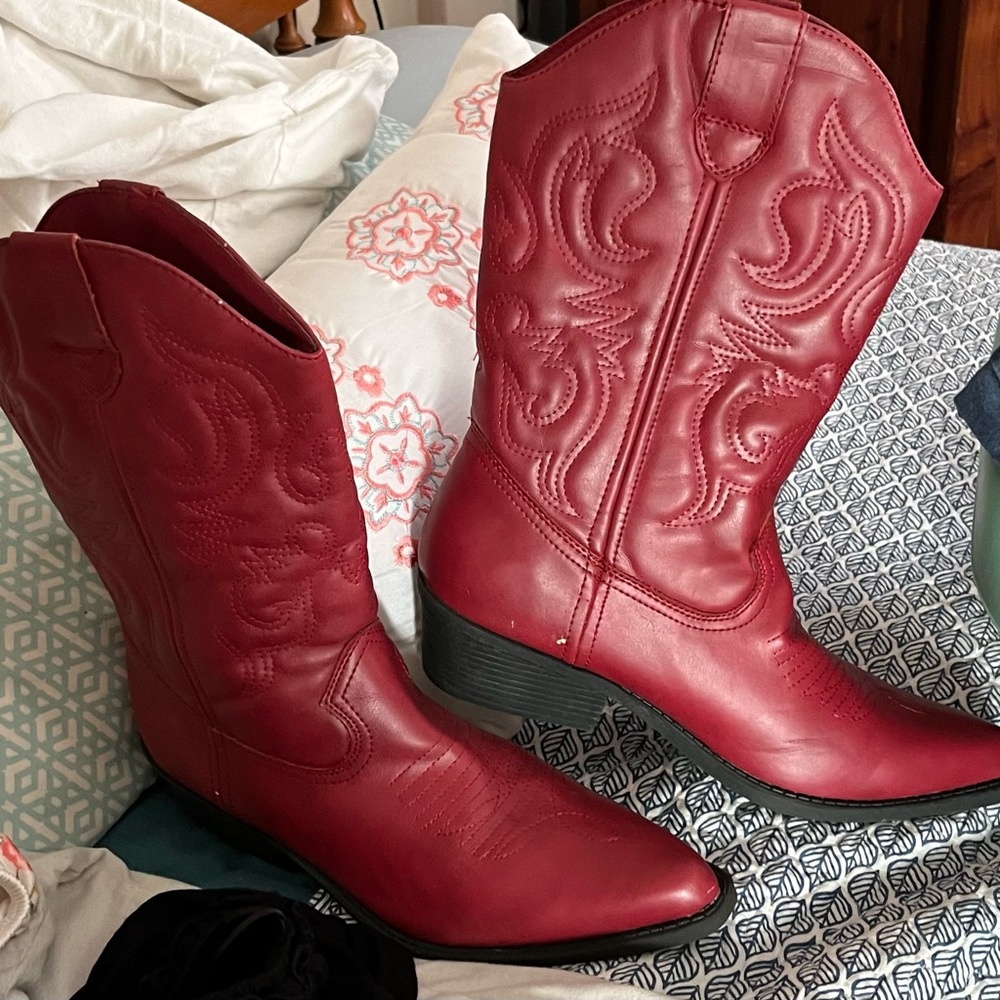 Red cowboy boots